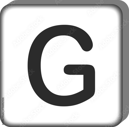 Square letter alphabet g