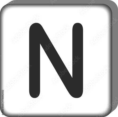 Square letter alphabet n