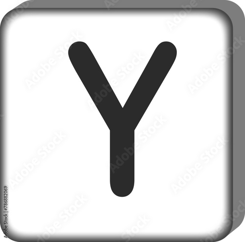 Square letter alphabet y
