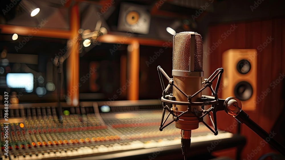 Discuss the live recording capabilities facilitated by a microphone on digital recording equipment in a studio setting