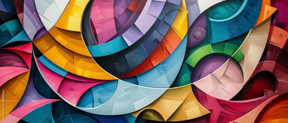 Fototapeta premium 3D style cubism in colorful abstraction