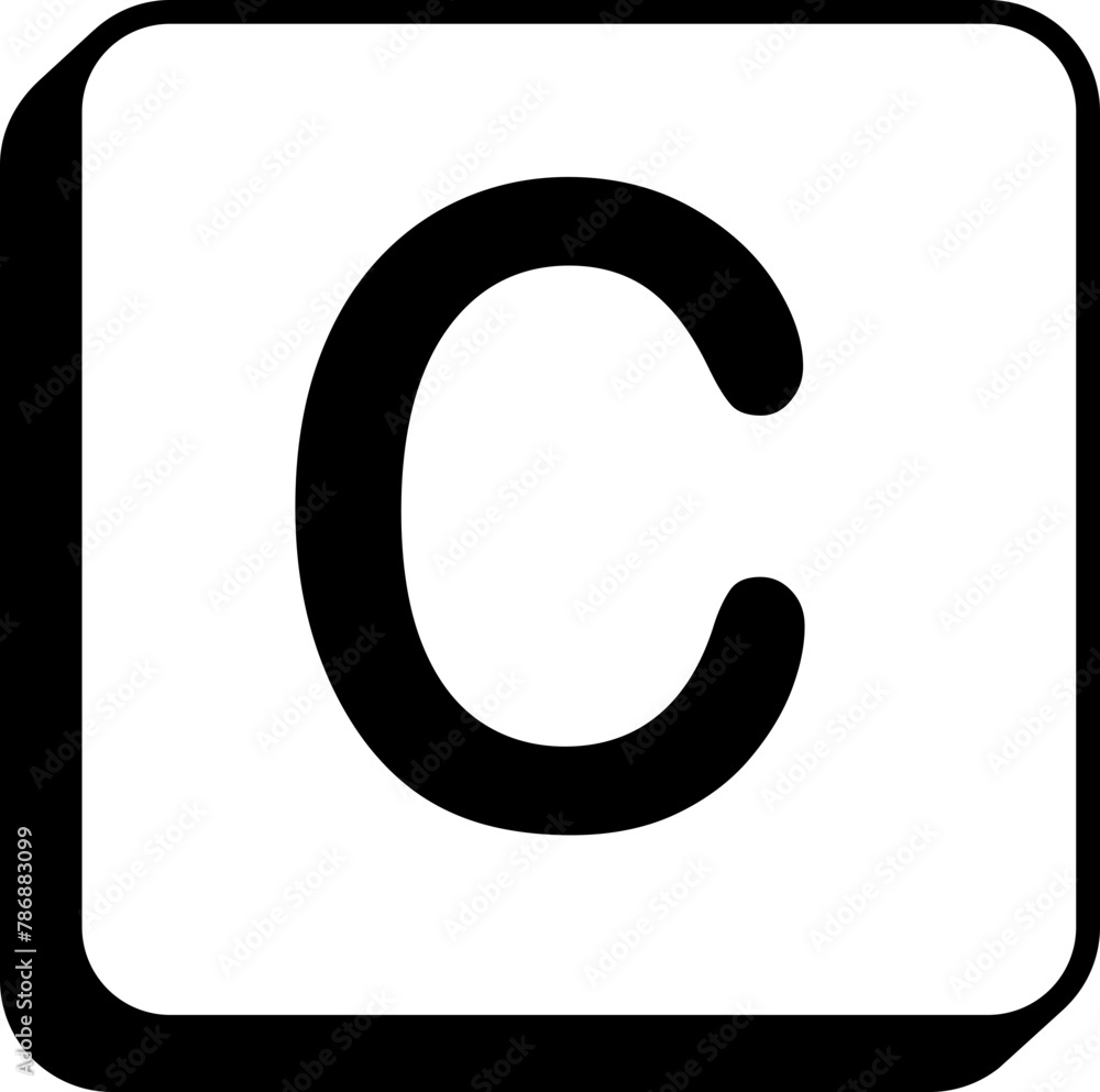 Square keycap letter c Square keycap letter c