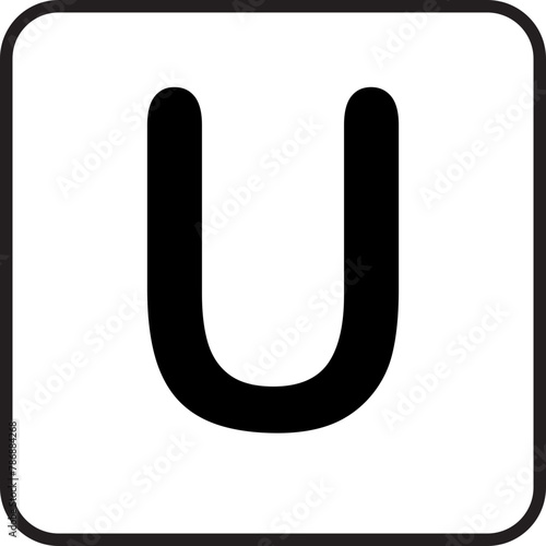 Scrabble line letter u