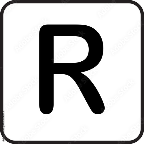 Scrabble line letter r