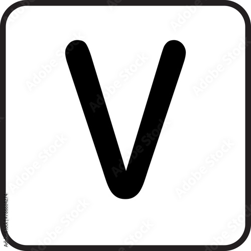 Scrabble line letter v