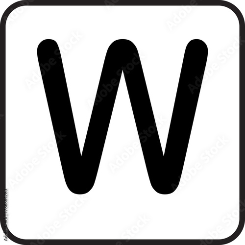 Scrabble line letter w