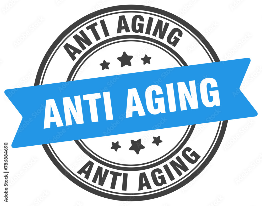 Fototapeta premium anti aging stamp. anti aging label on transparent background. round sign
