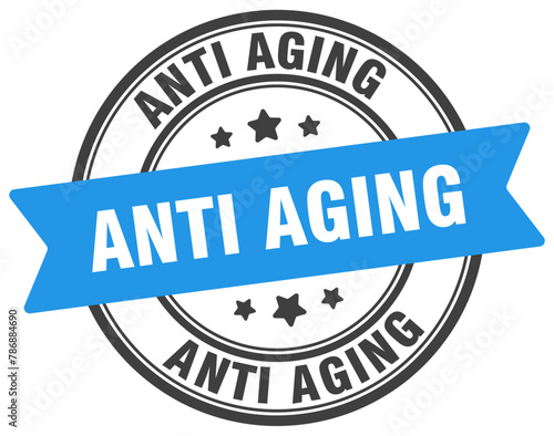 anti aging stamp. anti aging label on transparent background. round sign