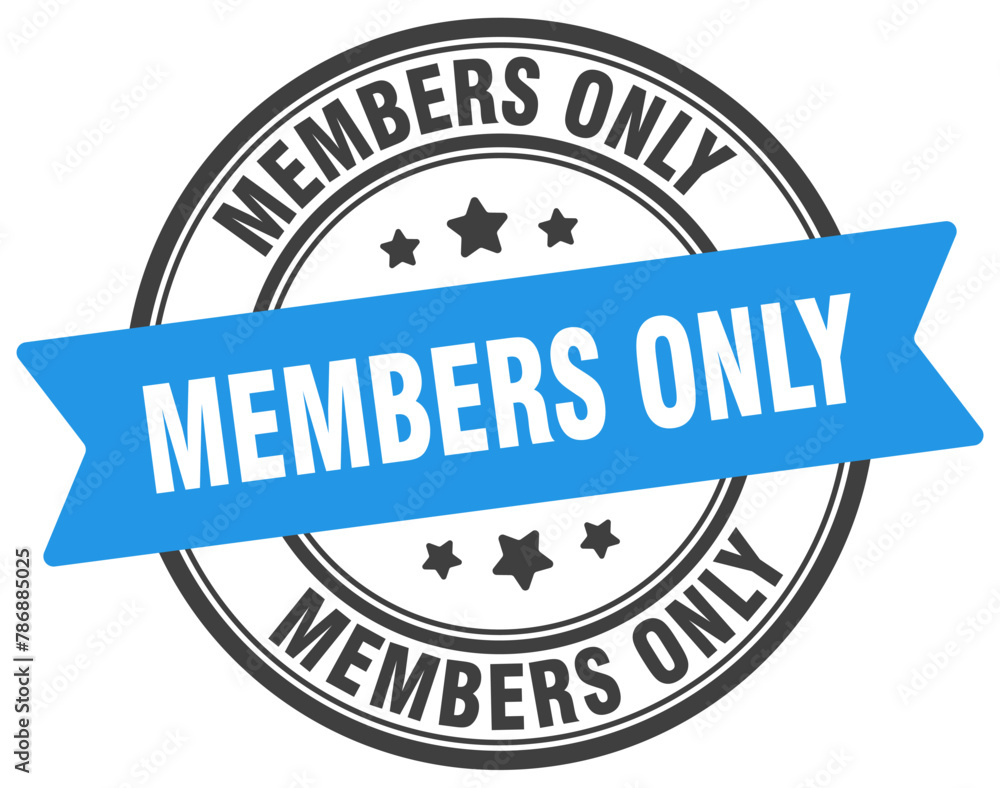 Fototapeta premium members only stamp. members only label on transparent background. round sign