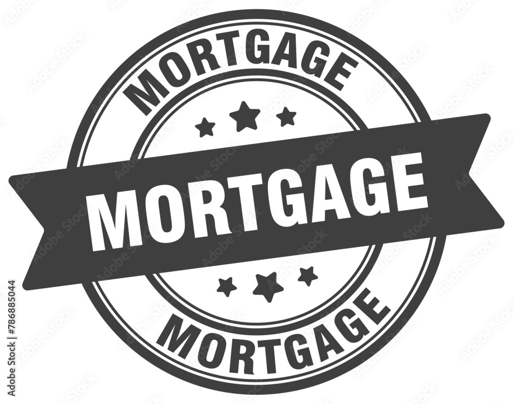 mortgage stamp. mortgage label on transparent background. round sign mortgage stamp. mortgage label on transparent background. round sign