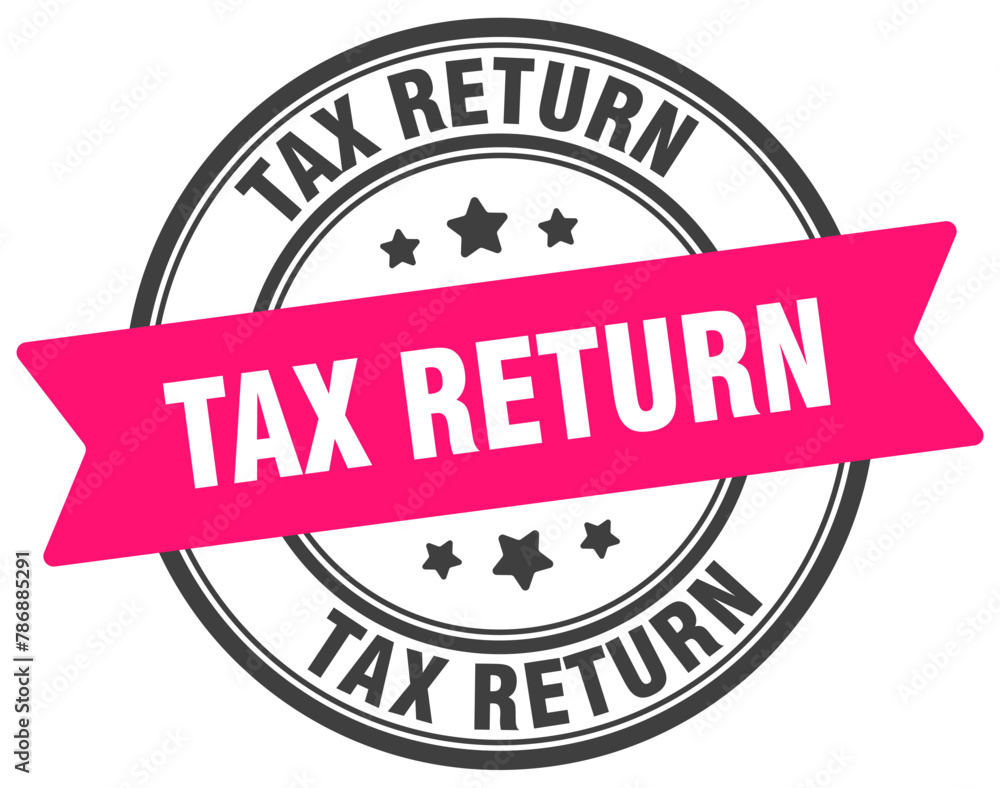 tax return stamp. tax return label on transparent background. round sign tax return stamp. tax return label on transparent background. round sign