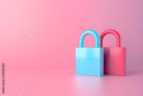 Secure Digital Barrier Stylized D Rendering of Firewall Security on Vibrant Background