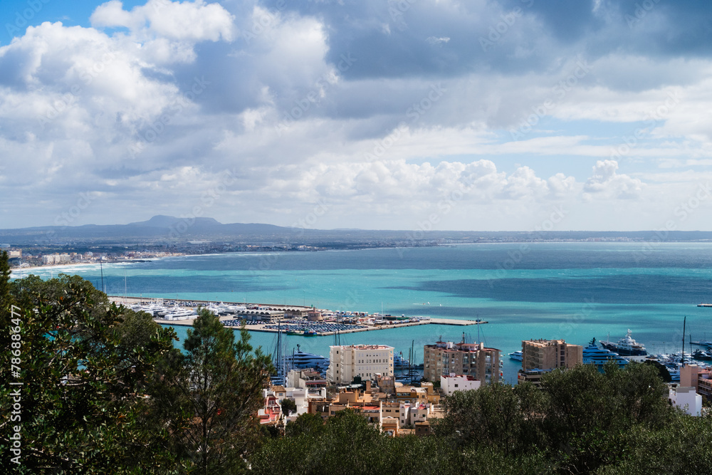 View of the Harbour in Palma de Mallorca in Spain