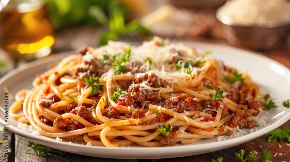Classic Italian pasta with beef and cheese Classic Italian pasta with beef and cheese
