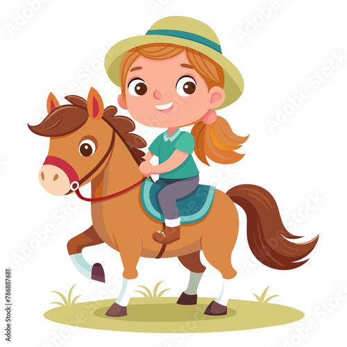 girl-on-horse--cute-little-girl-riding-on-a-horse © VarotChondra