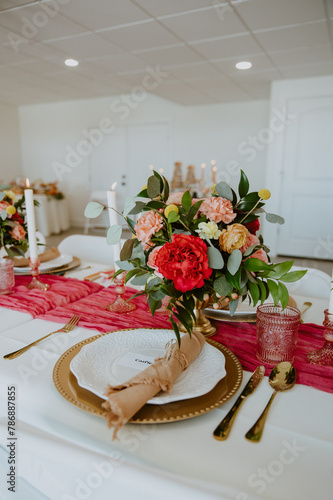 Colorful Tablescape with Glassware and Candles