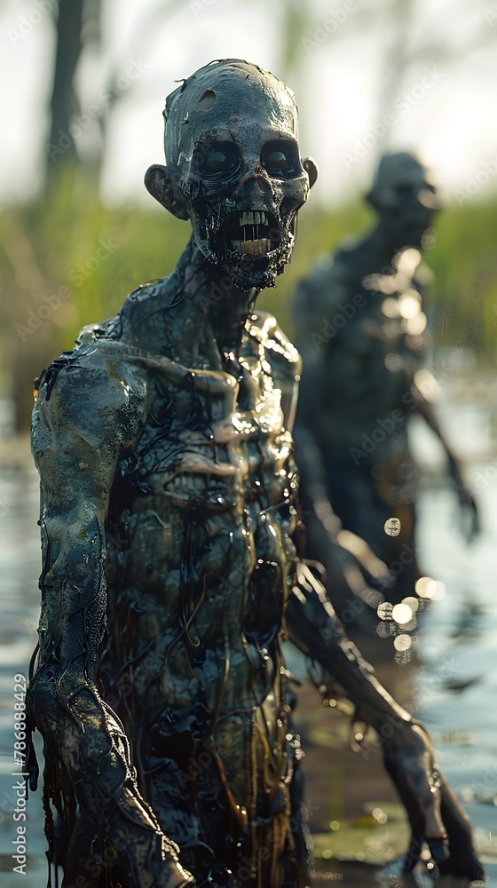 Macabre Ghouls Emerge from the Depths of Swamp,Eerie Cries Fill the Air with Dread Macabre Ghouls Emerge from the Depths of Swamp,Eerie Cries Fill the Air with Dread