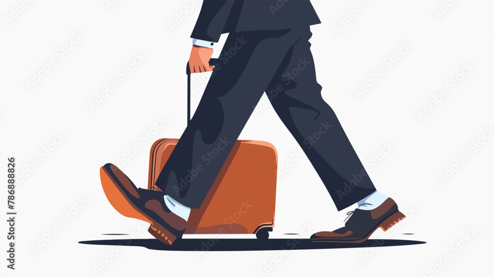 Business man in suit and with suitcase is oppressed 