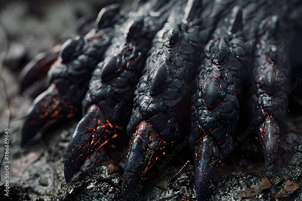 Obsidian Claws of Deadly Nocturnal Creatures Striking in Cinematic Photographic Style