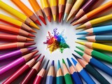Colorful crayons, composed of patterns