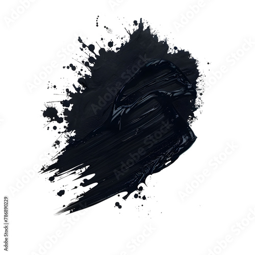 vibrant black and brown watercolor paint stain isolated on transparent background