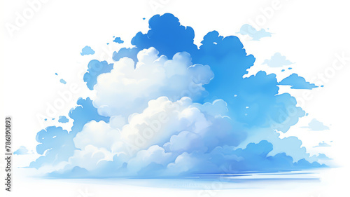 A blue and white cloud.
