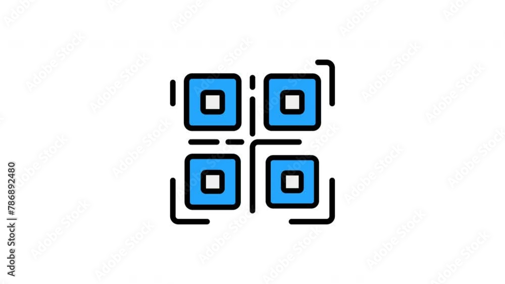 Animated qr code filled line icon on transparent background, ecommerce animation, 4k video motion graphic with alpha channel, use for web design, mobile apps, ui design Animated qr code filled line icon on transparent background, ecommerce animation, 4k video motion graphic with alpha channel, use for web design, mobile apps, ui design