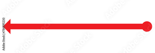 Straight line with point on start and arrow on finish. Symbol of direction, aim, target, path, easy challenge, fast way, ideal plan isolated on white background. Vector  illustration. EPS 10