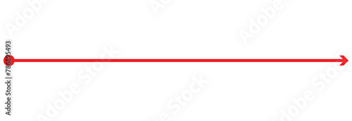 Straight line with point on start and arrow on finish. Symbol of direction, aim, target, path, easy challenge, fast way, ideal plan isolated on white background. Vector  illustration. EPS 10