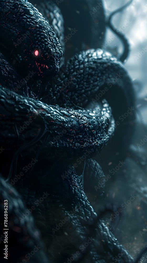 Venomous Shadows Lurking in the Depths of the Midnight Abyss:A 3D Cinematic Masterpiece