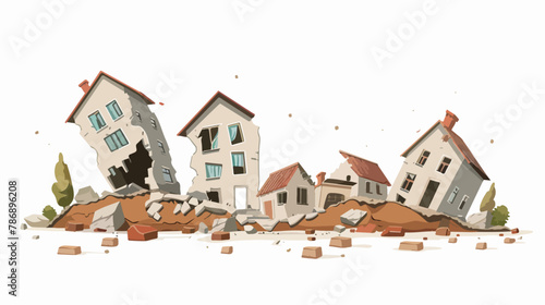 Earthquake Disaster with realistic ground crevices 