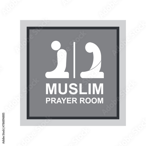 Symbol of muslim prayer room. Muslim prayer room sign graphic design vector illustration.