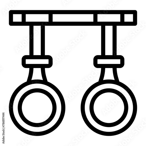 Gymnastic Rings Vector Line icon Design