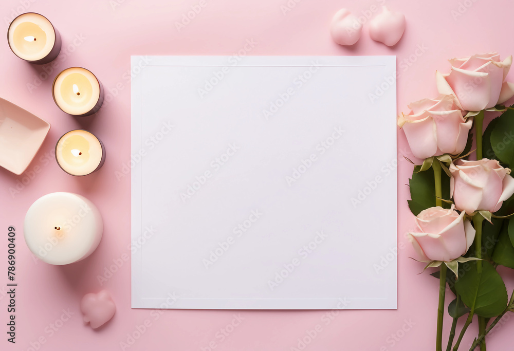 Pink Table Flat Lay Mockup,Digital Background Mock UP,Styled Stock Photography Scene Creator Mockups
