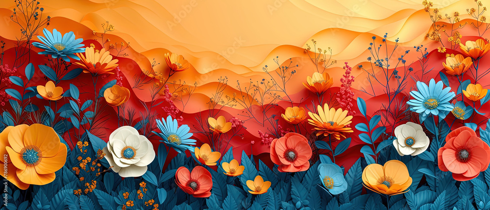 a large field of flowers with many different colors a large field of flowers with many different colors