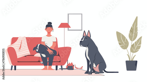 Bull Terrier in contemporary apartment lovingly carin photo