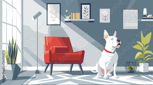 Bull Terrier in contemporary apartment lovingly carin photo