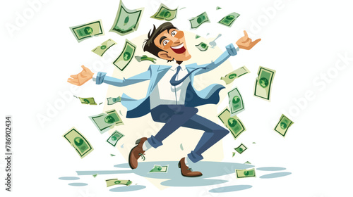 Business man vector Earn a lot of money.suitable for
