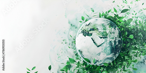 World Earth Day isolated on white background