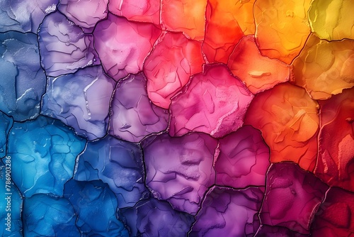 Multicolored Abstract Painting of Rocks. Generative AI