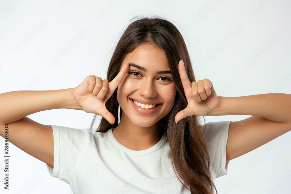 Joyful Young Woman with a Radiant Smile and Casual Confidence Joyful Young Woman with a Radiant Smile and Casual Confidence
