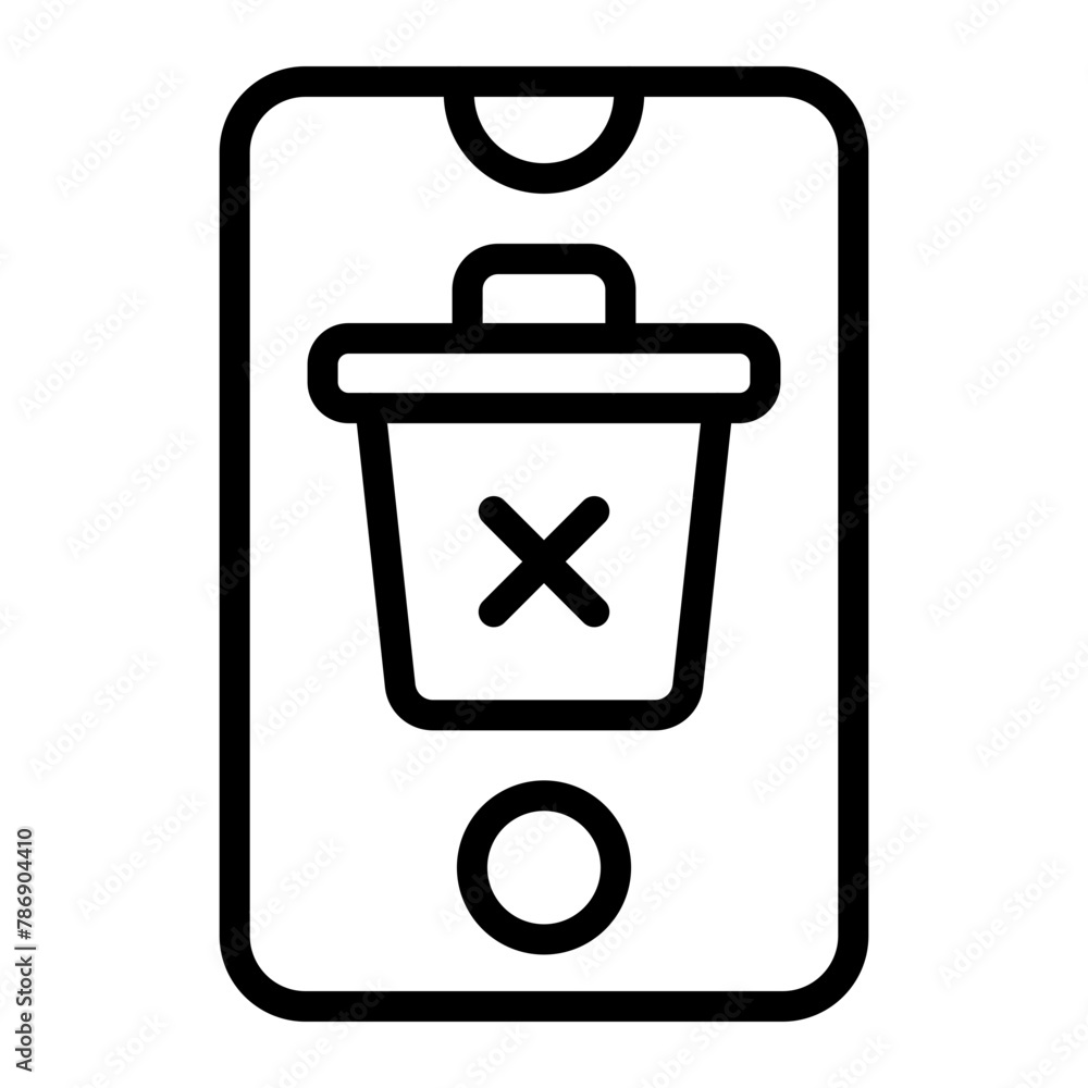 Trash Vector Line Icon Trash Vector Line Icon