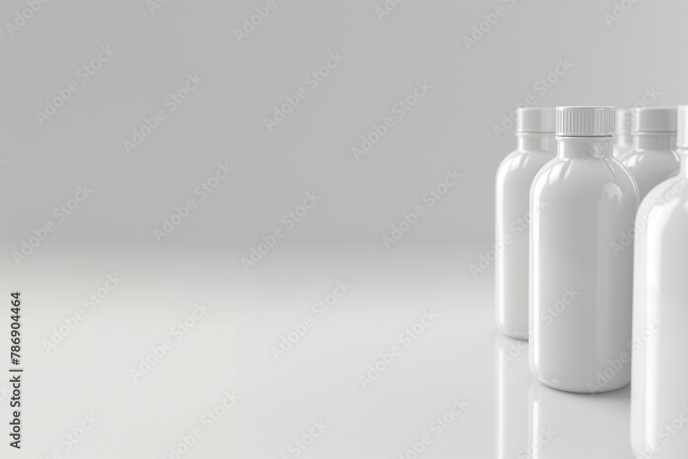 3d rendering of white plastic bottle mockup on isolated background 3d rendering of white plastic bottle mockup on isolated background