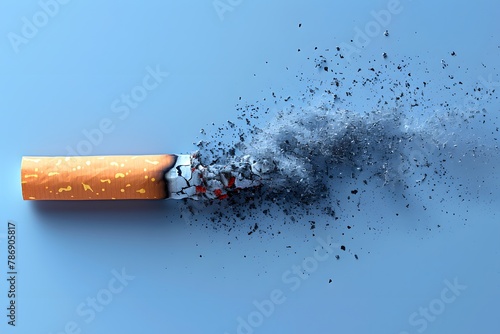 Cigarette Emitting Heavy Smoke. Generative AI
