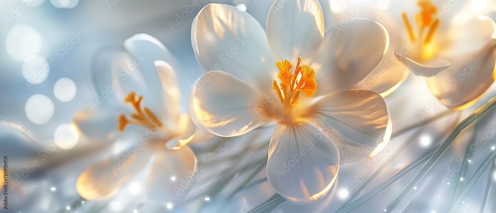 Tender floral white and yellow glowing shimmering background for romantic wedding services or Women's day or flower shop Tender floral white and yellow glowing shimmering background for romantic wedding services or Women's day or flower shop