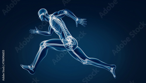 Human Form in Athletic Stride Captured with X-ray Visual Effect