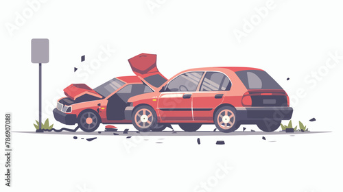 Car accident. flat vector isolated on white background