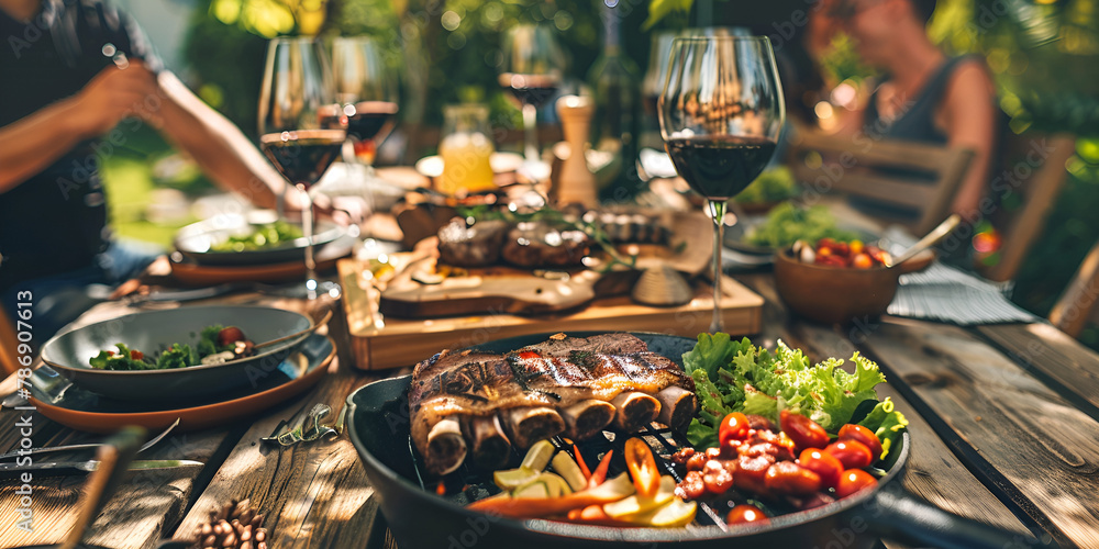 An exquisitely arranged dinner table with attention to detail signaling a celebration or a festive gathering An exquisitely arranged dinner table with attention to detail signaling a celebration or a festive gathering
