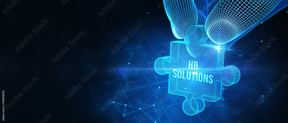 Business, Technology, Internet and network concept. HR Solutions. 3d illustration Business, Technology, Internet and network concept. HR Solutions. 3d illustration