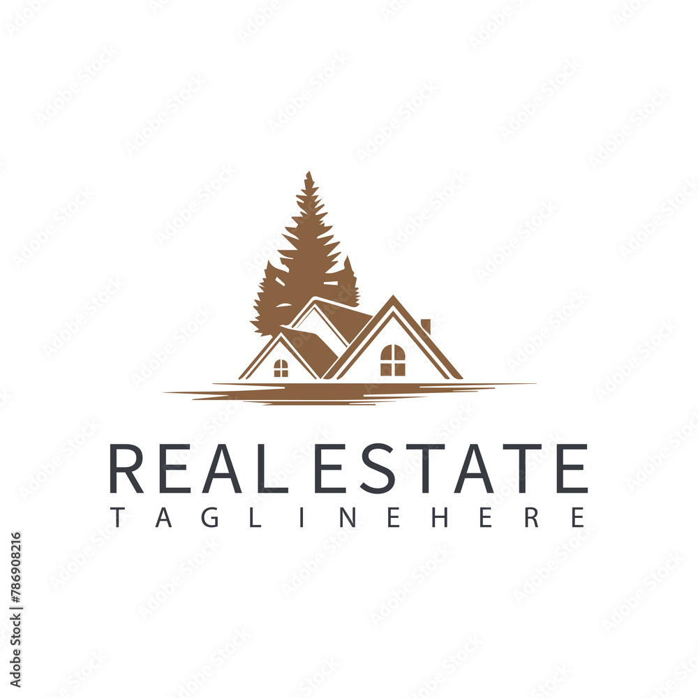 Real Estate Logo. Construction Architecture Building Logo Design Template Element.